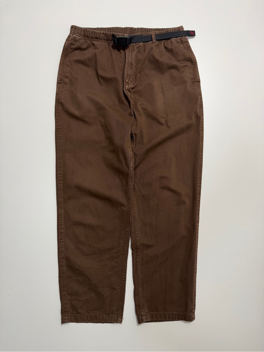 Gramicci G-Pants Relaxed Straight Belted Chino Trousers Pants Mens Large Tobacco